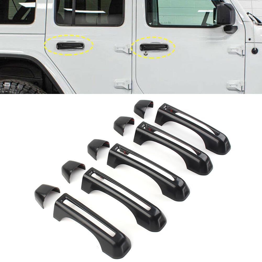 ya 9 10.24 for Jeep for Wrangler JL 2018-2020 4-DR ABS Tailgate Door Handle Cover Trim