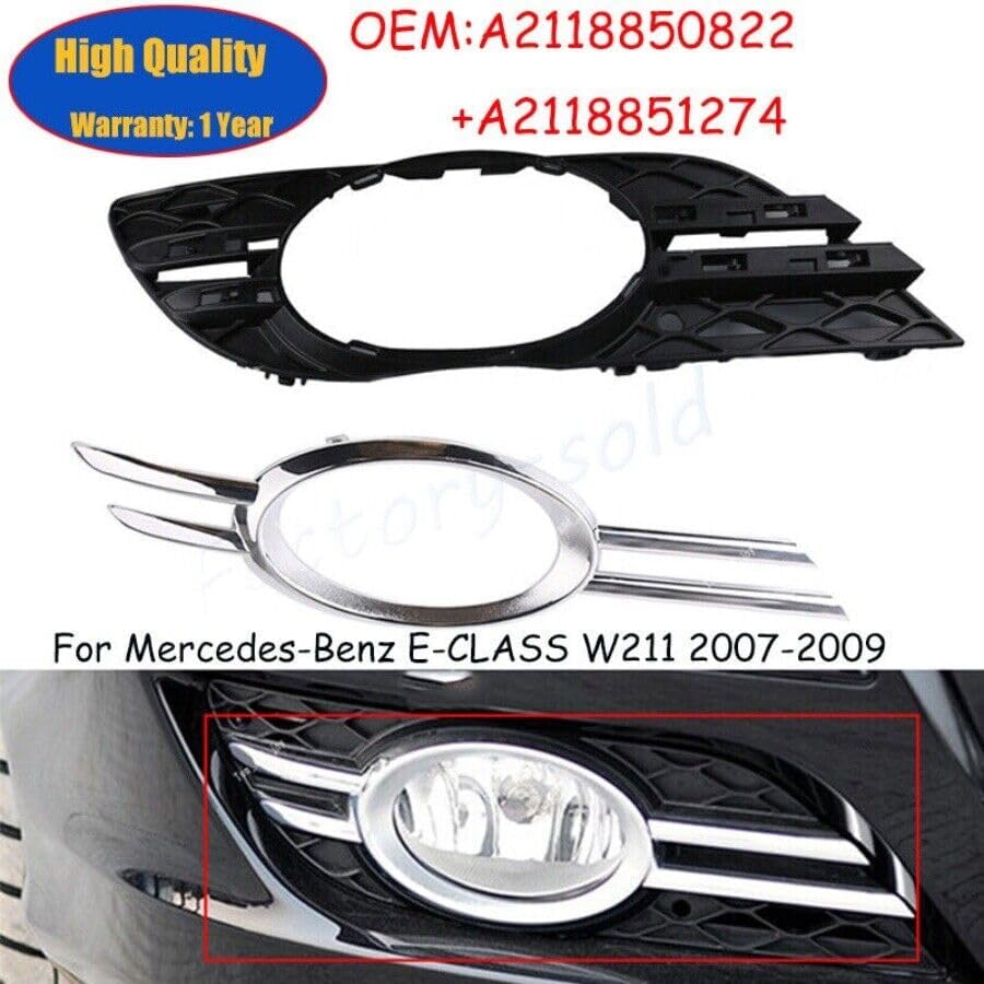 ya 4 8.24 baidi Front fog lamp grill chrome decoration protective cover right grip for Mercedes-Benz E-CLASS W211 07-09