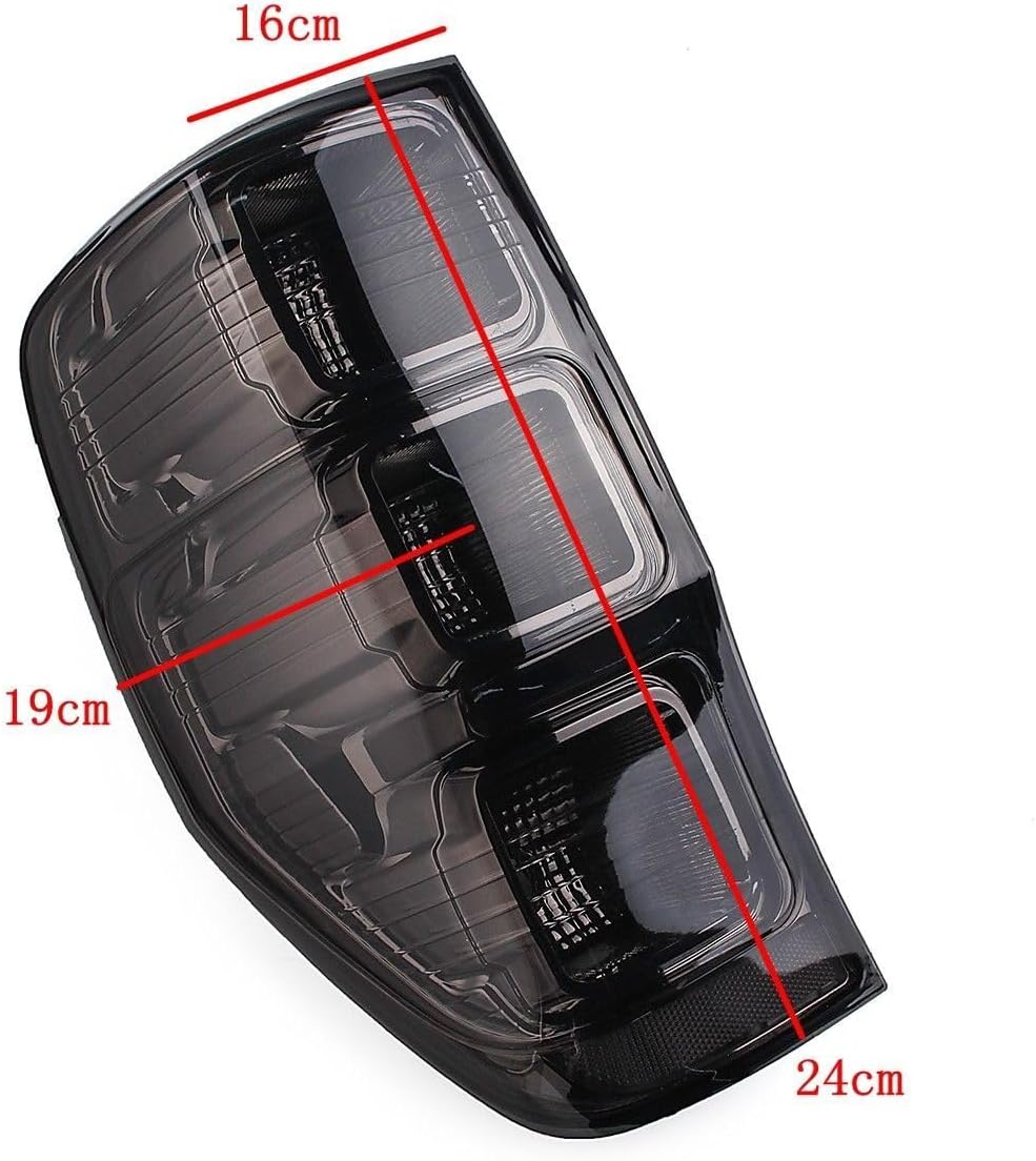 ya 10 9.16 zhengce 2pcs SMOKE Black Tail Lights for Ford RANGER T6 MK1 MK2 WildTrak 2011-2018