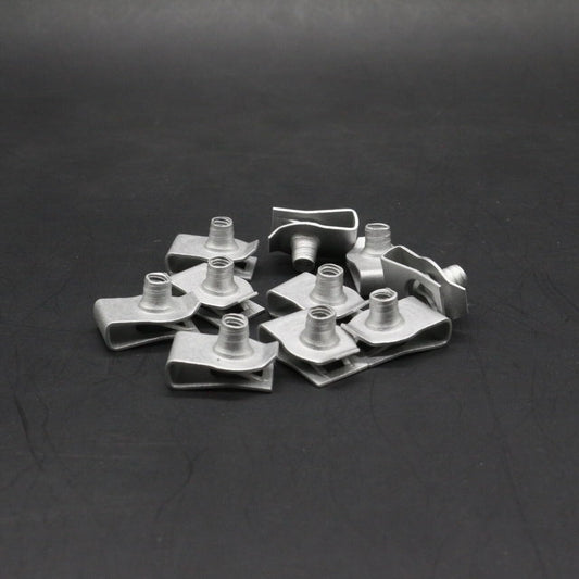ya 5 8.10 10Pcs Silver Front & Rear Bumper Extruded U Nut Retainer Clip 11513599 for GM