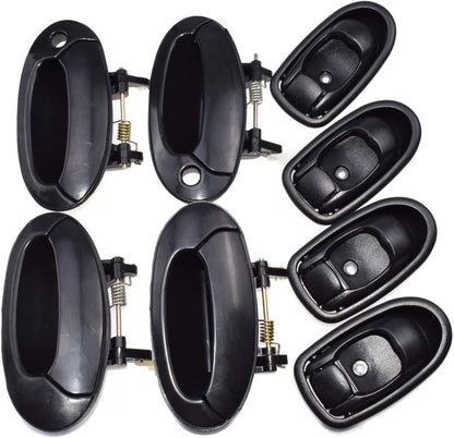 ya 2 8.15 8 Piece Set Exterior and Interior Door Handles Black for Hyundai for Elantra 1996-2000