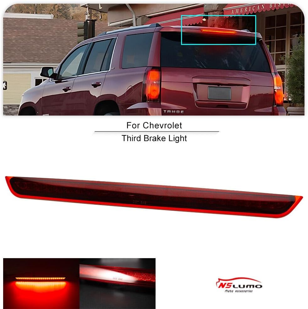 ya 7 8.24 baidi Center High Mount Red Lens LED Third Brake Light for 2007-2014 for GMC for Yukon XL 1500 