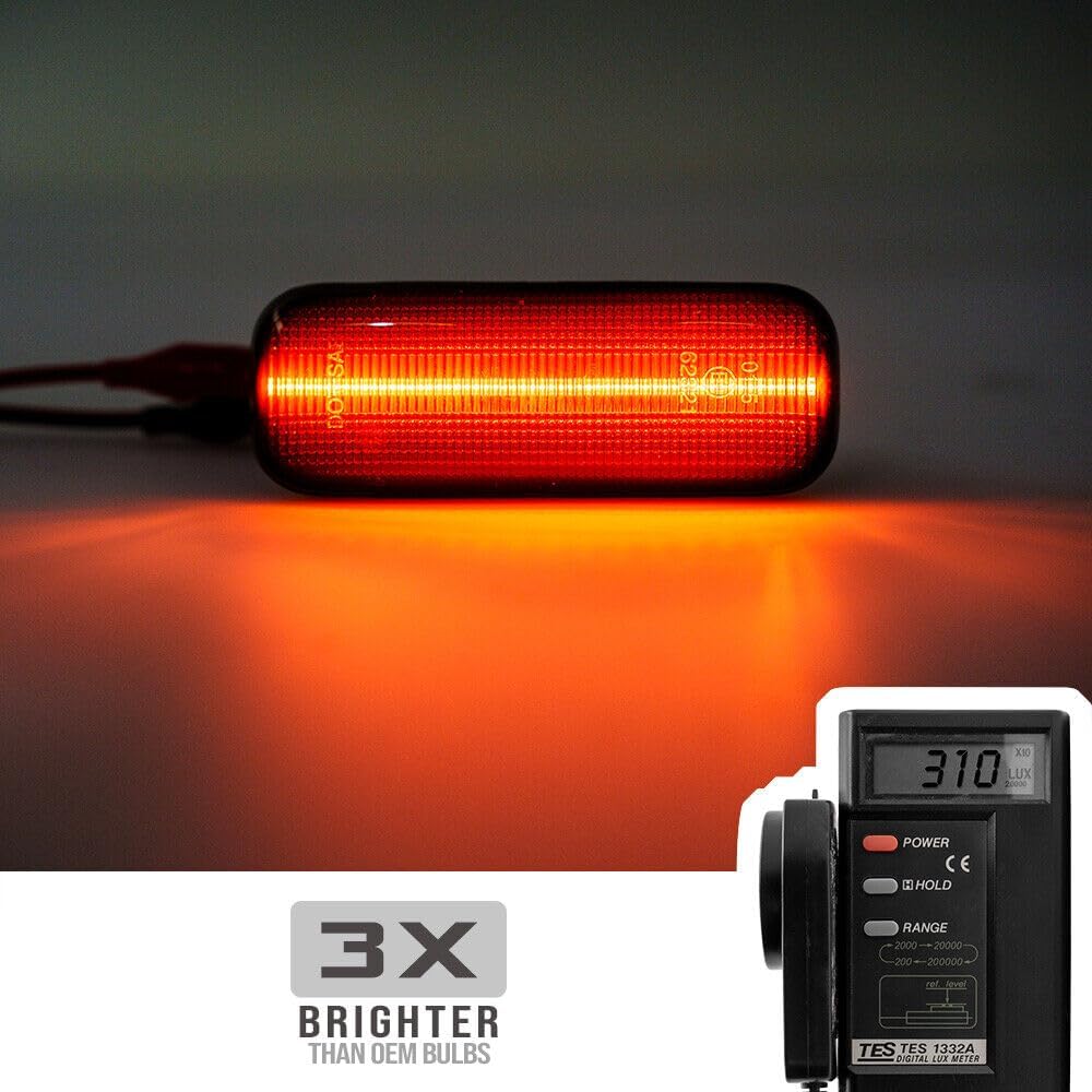 ya 7 8.24 baidi 2 Pack Smoked Lens LED Fender Turn Signal Lights for 1998-2003 for Mercedes-Benz ML 320 