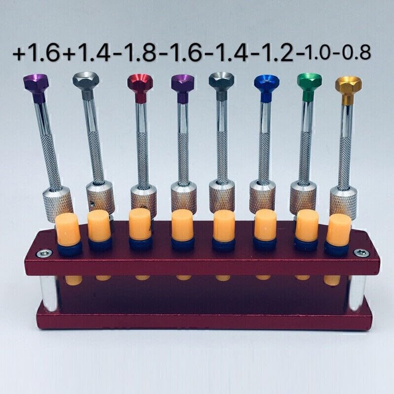 ya 26 10.21 baidi 8Pcs Screwdriver + Metal Base Stand Slotted Cross Screwdrivers Watch Repair Tool