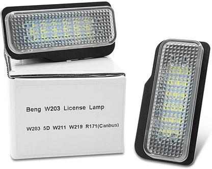 ya 7 8.24 baidi 2PC LED License Plate Lights Lamp for Mercedes-Benz W203 W211 W219 2001-2007