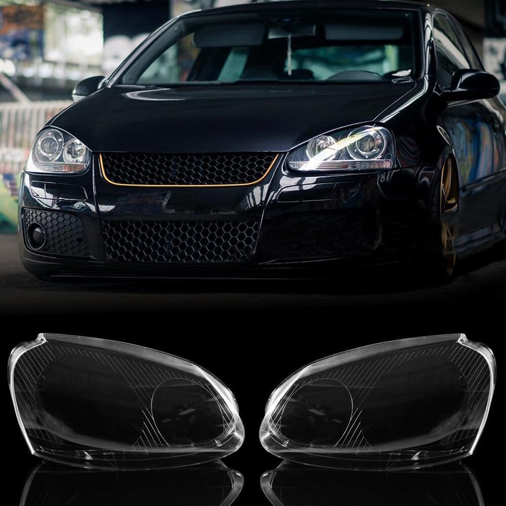 ya 4 8.10 Left&Right Pair Front Headlight Lens Cover for VW for VW for Golf 5 MK5 06-2009