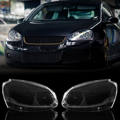 ya 4 8.10 Left&Right Pair Front Headlight Lens Cover for VW for VW for Golf 5 MK5 06-2009