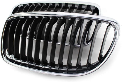 ya 4 8.14 Fit for BMW E90 E91 LCI 328i 335i Front Kidney Grille 2x Chrome Black 09-11