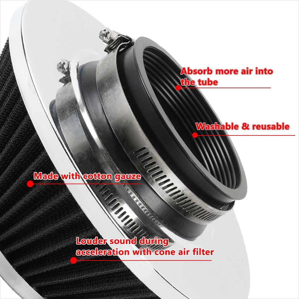ya 13 9.15 baidi 3 76mm Inlet Cold Air Intake Air Filter Mushroom Head Black