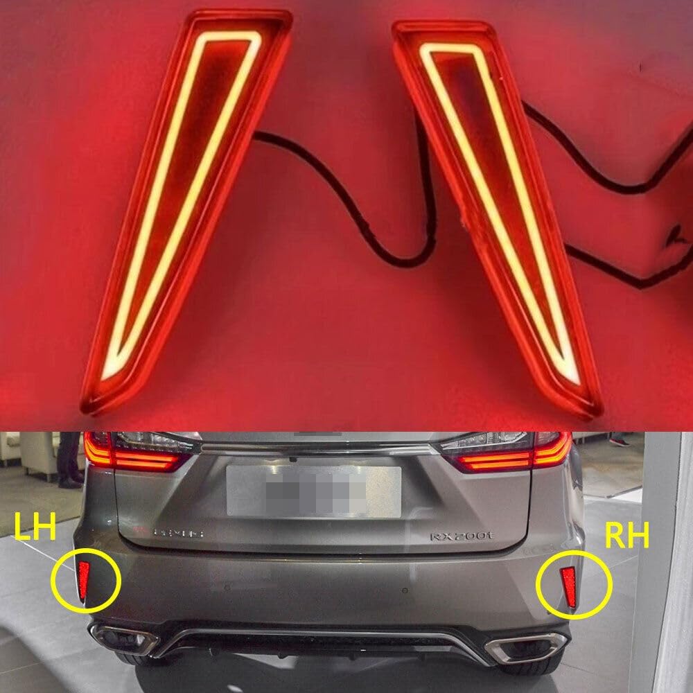 ya 7 8.24 baidi 1 Dual Rear Bumper Reflector Signal Light Brake Light for Lexus RX200t 2016-2019