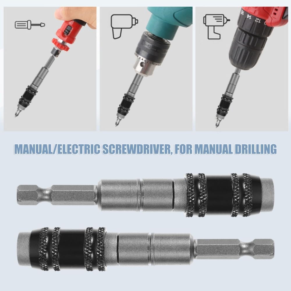 ya 26 10.21 baidi 2 Pcs Electric Drill Driver Extension Rod Knuckle Bit Holder Quick Release