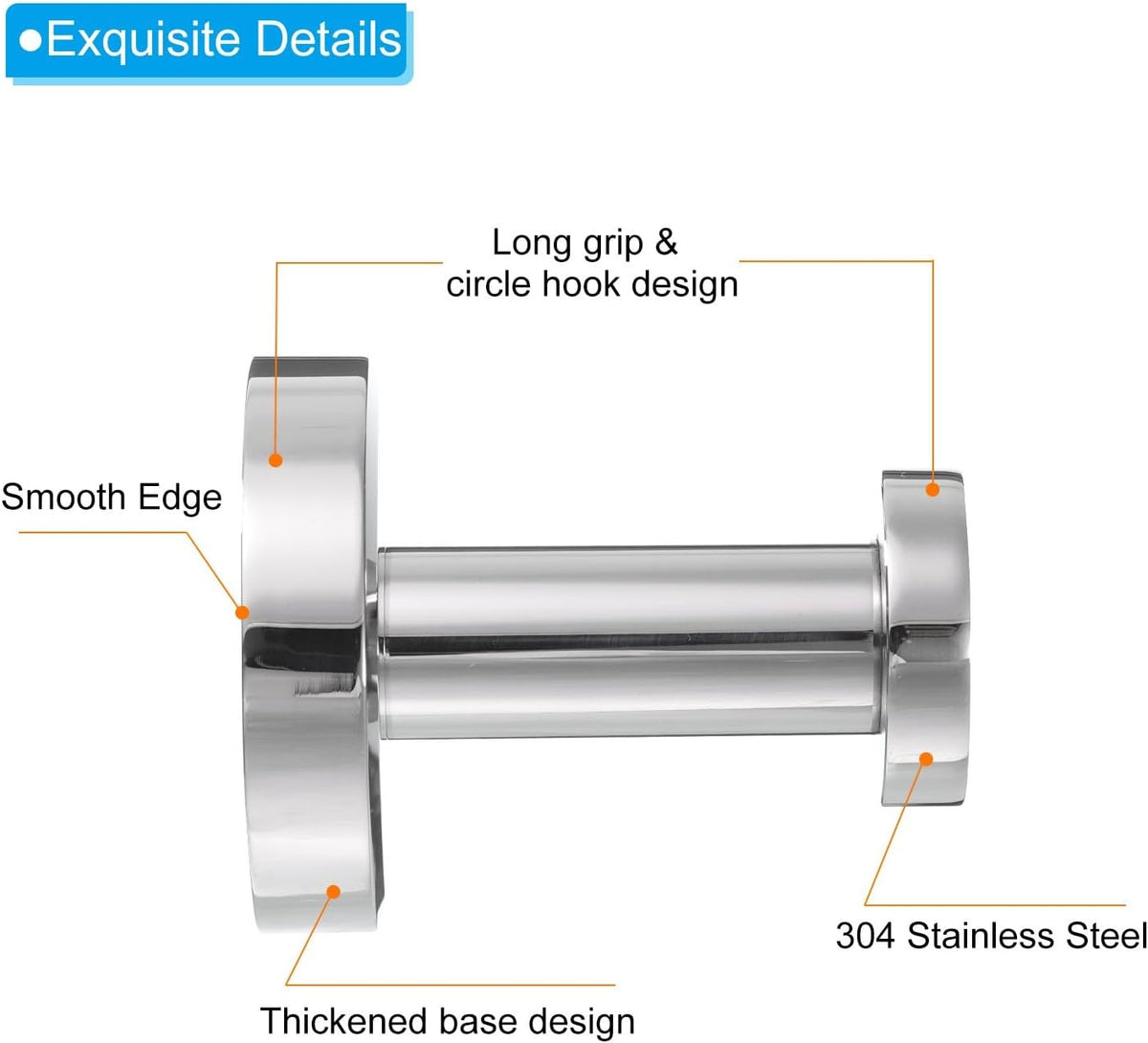 ya 26 10.21 baidi 4Pcs Towel Hooks for Hanging 304 Stainless Steel Round Mounted Hanger Chrome