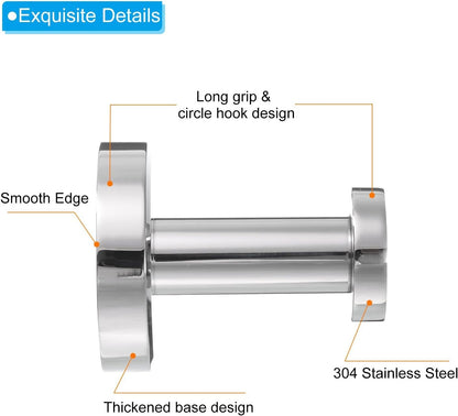 ya 26 10.21 baidi 4Pcs Towel Hooks for Hanging 304 Stainless Steel Round Mounted Hanger Chrome