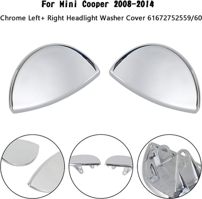 ya 6 8.24 baidi Chrome Left+ Right Headlight Washer Cover 61672752559/60 For Mini Cooper 08~2014