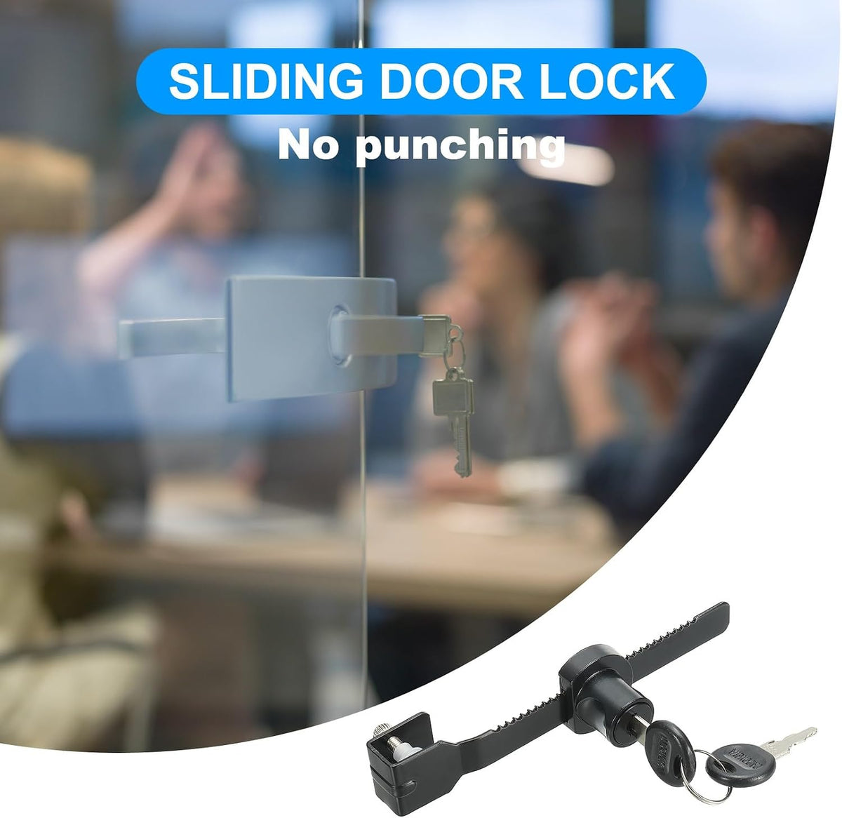 ya 26 10.21 baidi 2Pcs Glass Cabinet Lock, Keyed Different Single Swing Showcase Lock, Black-2