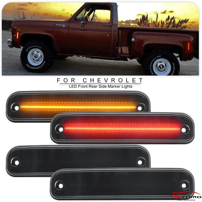 ya 4 8.10 4xFront Rear LED Side Marker Lights for Chevrolet C/KR/V 10 20 30 R3500 V3500 Trucks 