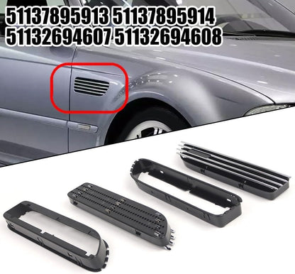ya 2 8.15 Silver Black Side Grill Fender Vent Grille for for BMW E46 For M3 2001-2006