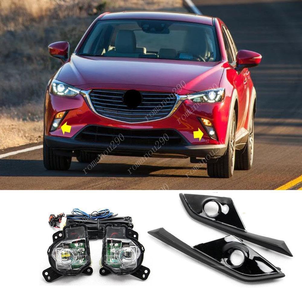 ya 10 9.16 zhengce Fit for Mazda CX-3 2016-2020 LED Front Fog Lamp Assembly Kit W/Wiring/Bezel