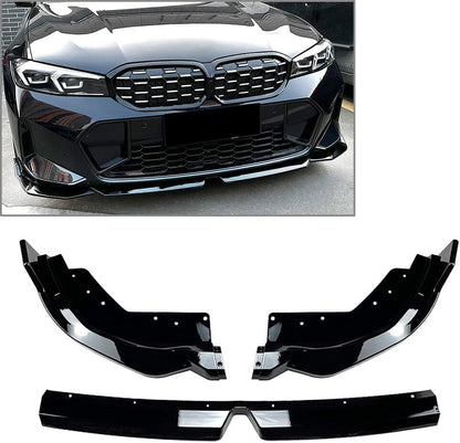 ya 2 8.15 Front Bumper Lip Spoiler Black for BMW 3 Series G20 LCI M Sport 320i 325i 2023+