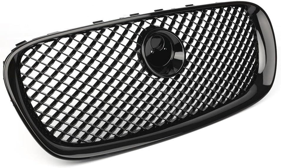ya 2 8.15 1X Car Front Bumper Grille Grill ABS Fit for Jaguar XF 2008-2011 10 All Black