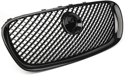 ya 2 8.15 1X Car Front Bumper Grille Grill ABS Fit for Jaguar XF 2008-2011 10 All Black