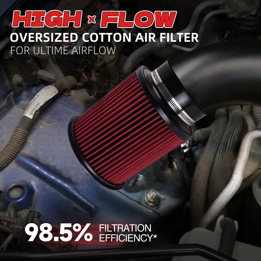 ya 13 9.15 baidi Red 4 102mm High Flow Inlet Round Dry Air Filter Cold Air Intake Replacement