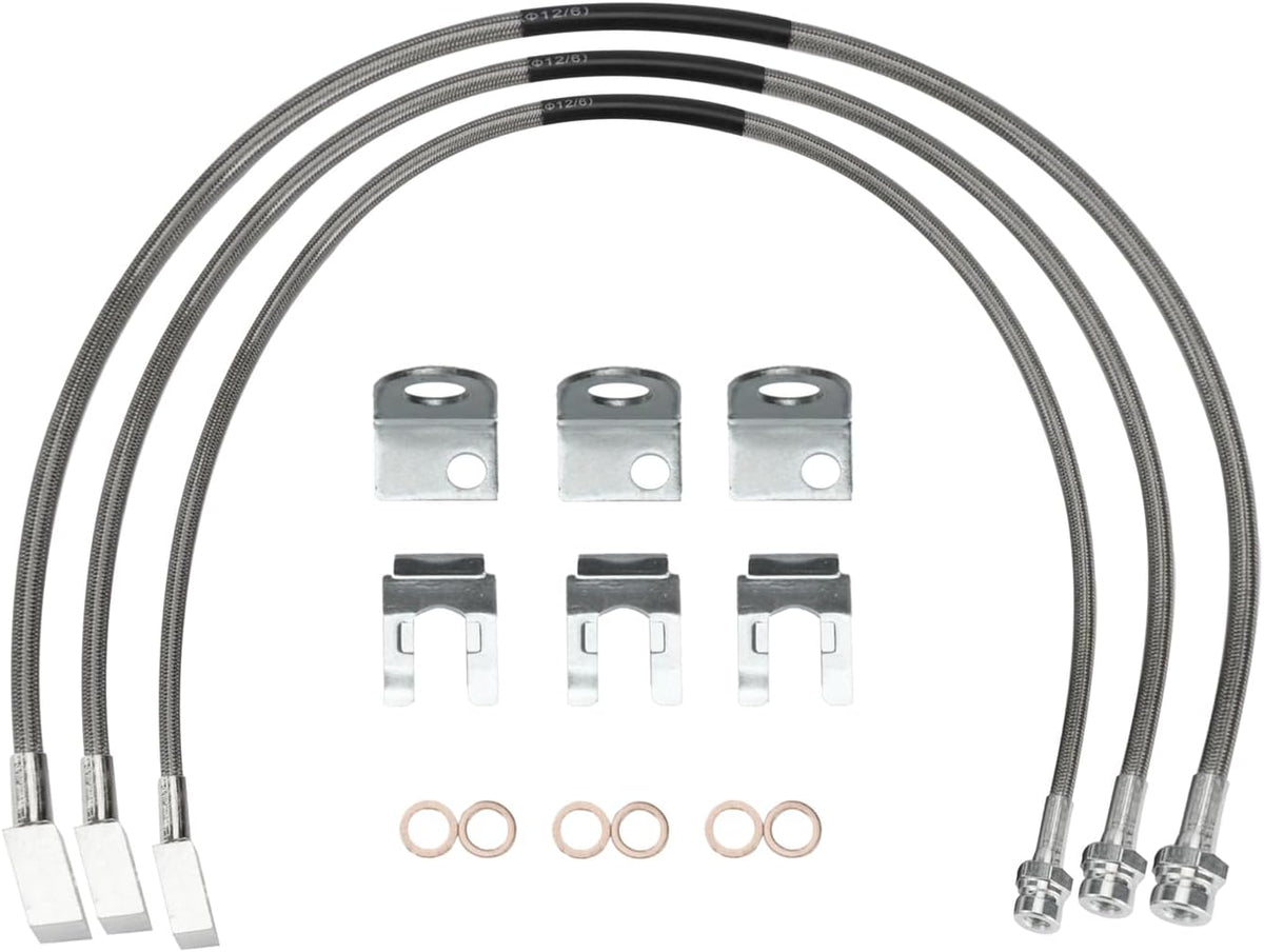 ya 10 9.16 baidi 89715 Front and Rear Extended Brake Line Hose Kit Replace for 4-6 Lift Stai