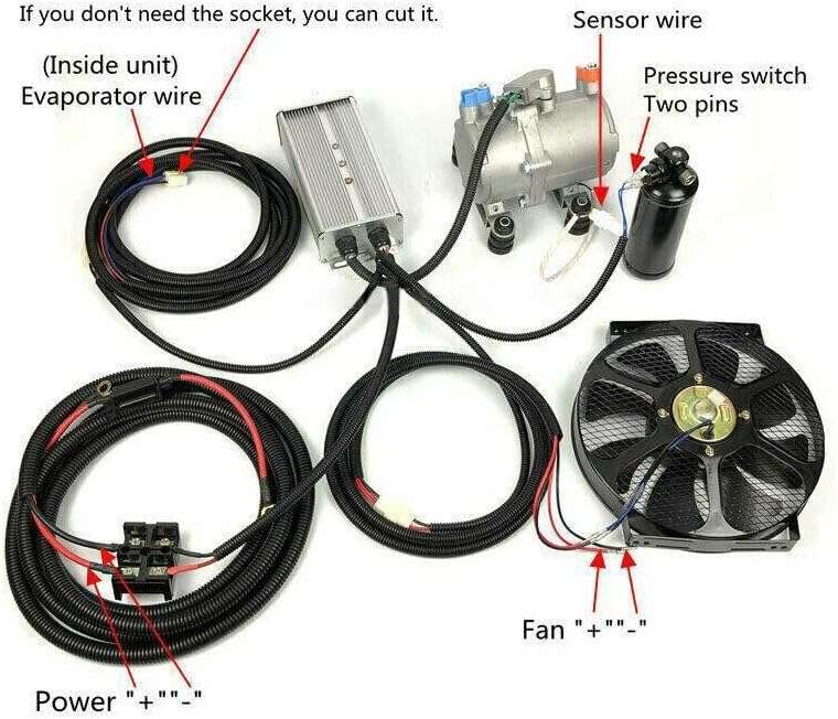 ya 28 10.13 baidi A/C 12V 24V Electric Compressor Set for AC Air Conditioning Car Truck Bus Auto-2