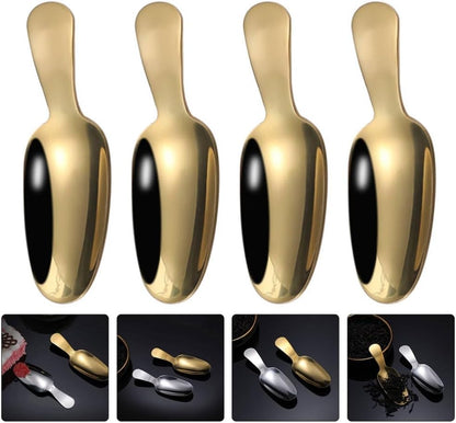 ya 14 9.20 baidi 4 Pcs Dessert Spoon Office Baby Cream Scoops Small Stainless Steel-1