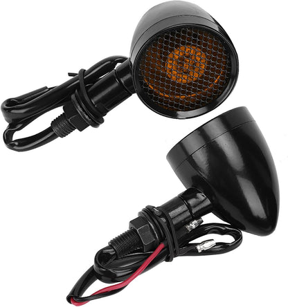 ya 11 9.14 zhengce Hot Motorcycle Retro Grid LED Turn Signal Brake Light Metal Shell Blinker