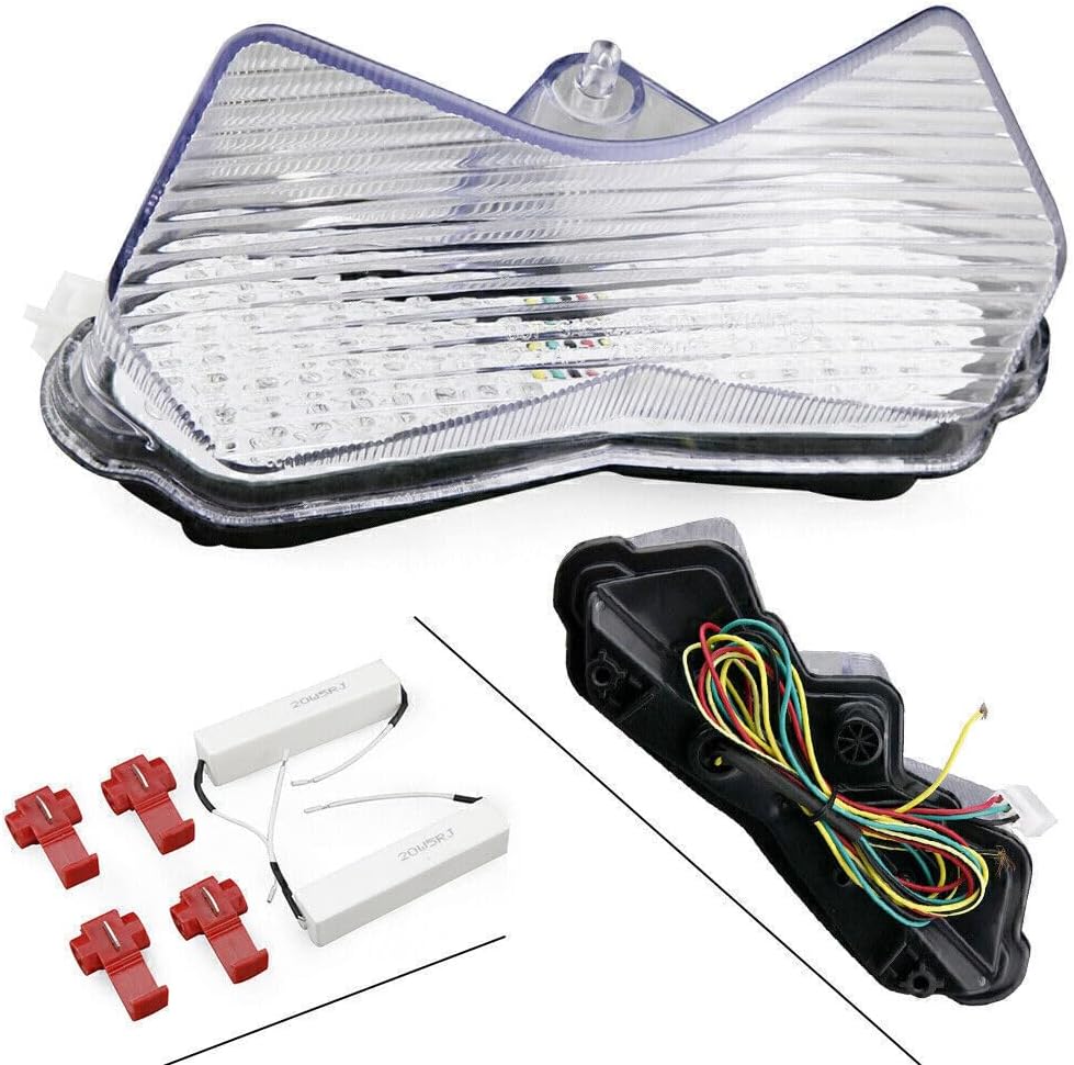 ya 5 8.24 baidi LED Tail Light Brake Turn Signal Lamp for Kawasaki ZX-6R 2003-2004 Clear