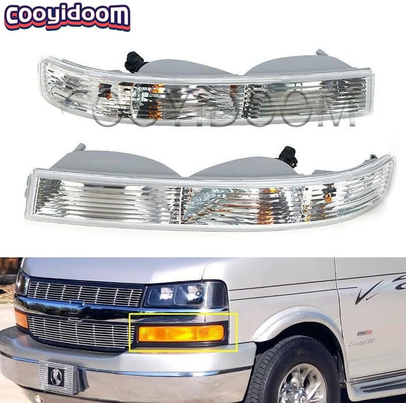 ya 6 8.24 baidi for Chevy for GMC Van 1500 2500 2003-2019 LH&RH Front Parking Lights Turn Signal
