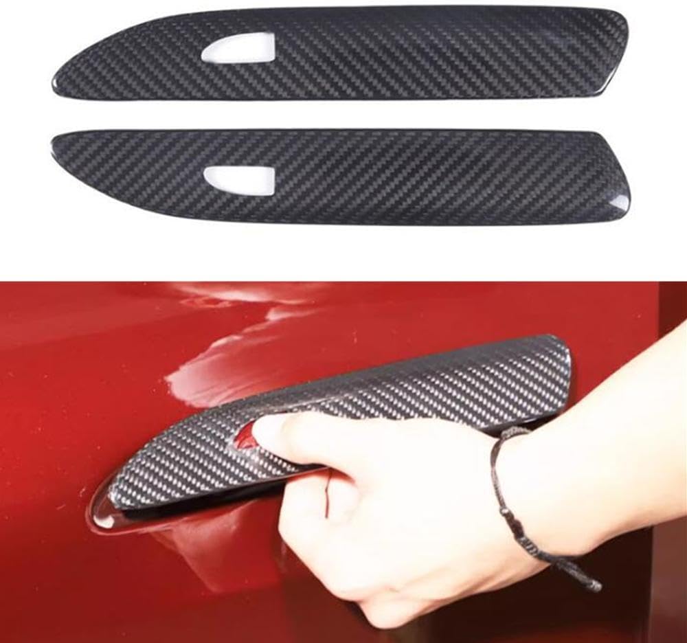 ya 2 8.15 2 Pieces Outer Door Handle Cover Trim for Porsche 911 2020-2024 Real Carbon Fiber 