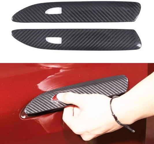 ya 2 8.15 2 Pieces Outer Door Handle Cover Trim for Porsche 911 2020-2024 Real Carbon Fiber 