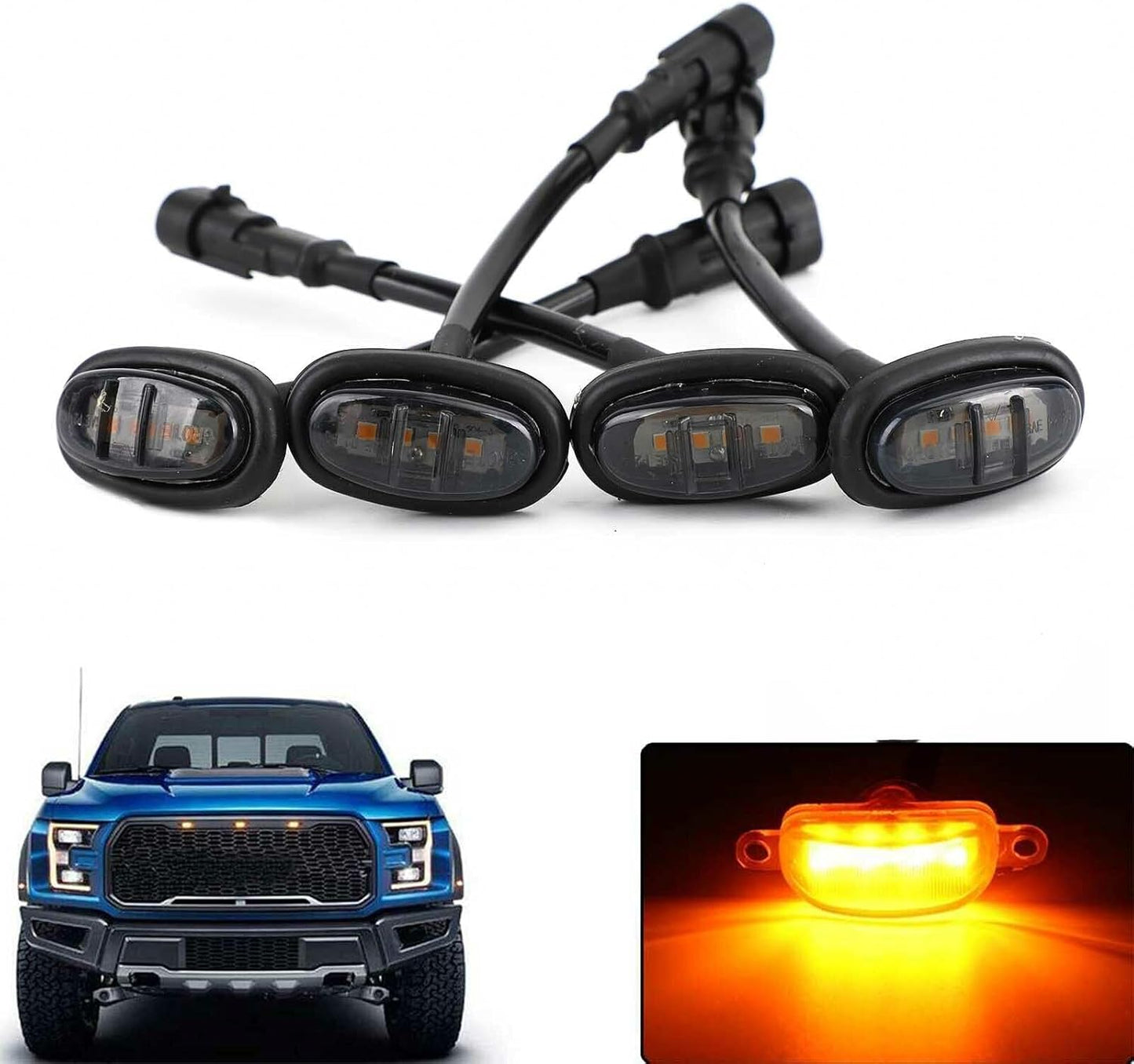 ya 3 8.24 baidi 4Pcs for Bapmic Black Wheel Fender Signal Led Light for ford F-150 Raptor 17-19 CE