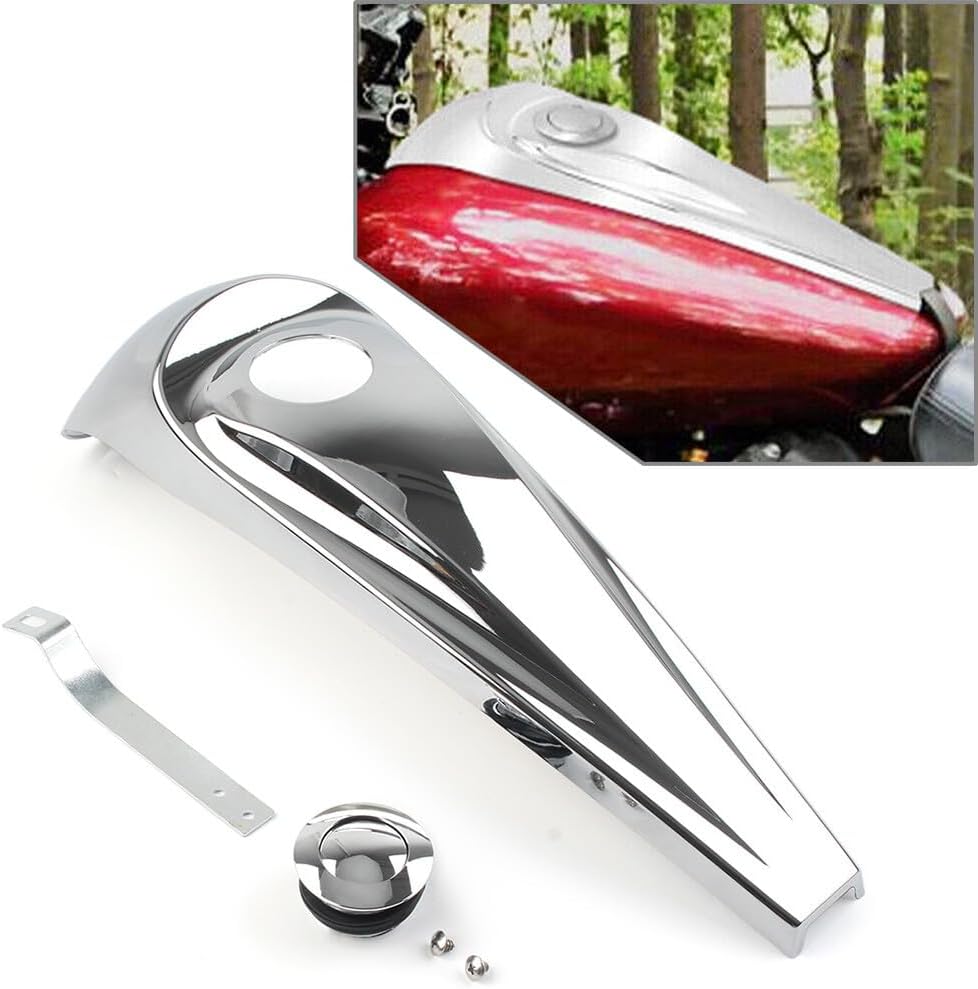 ya 9 10.24 Gloss Dash Fuel Console Cover + Gas Tank Cap Fit for Harley Touring 08-22 09