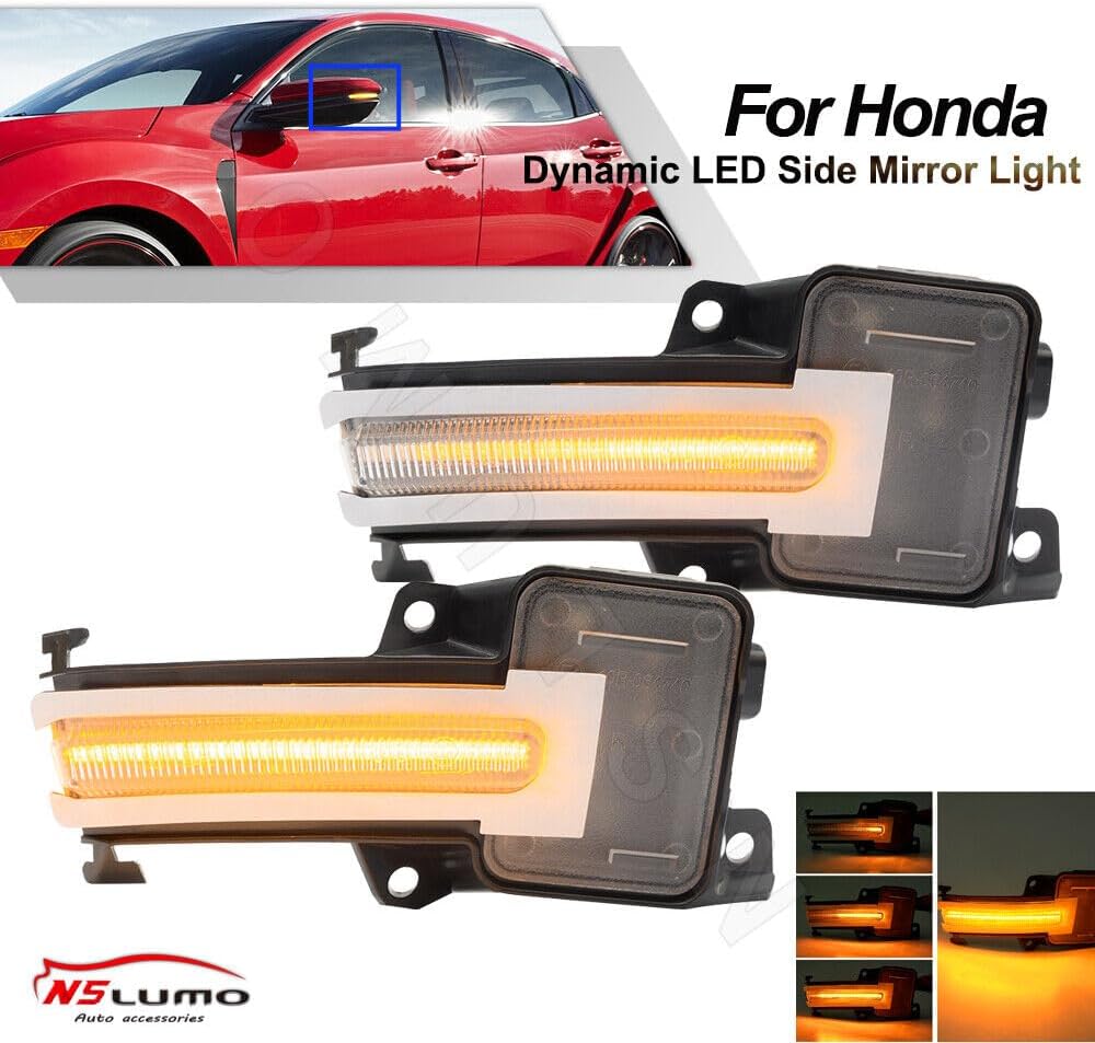 ya 7 8.24 baidi Sequential Amber LED Side Mirror Turn Signal Lights for 17-22 for Honda Insight for Civic 