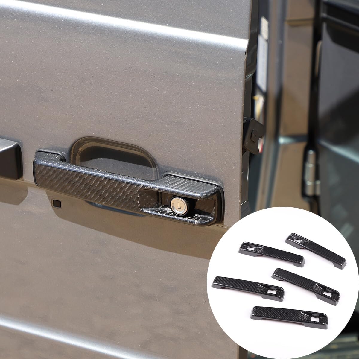 ya 10 9.16 baidi Real Carbon Fiber Outer Handle Protector Decoration for Mercedes-Benz G Class 2004-2018-