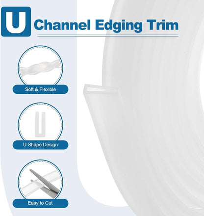 ya 26 10.21 baidi U Channel Edging Trim, 13.1 ft 0.79Wx0.08Tx0.28H Sheet Ed Guard Protector