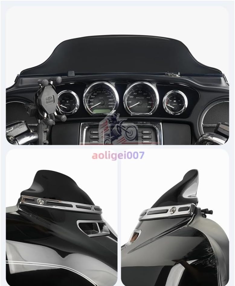 ya 23 10.7 baidi 7-inch Black Motorcycle Wave Windshield Suitable for 14-24 for Harley-Davidson Touring