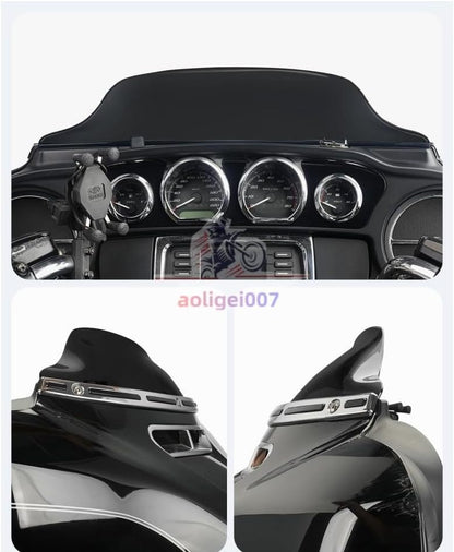 ya 23 10.7 baidi 7-inch Black Motorcycle Wave Windshield Suitable for 14-24 for Harley-Davidson Touring
