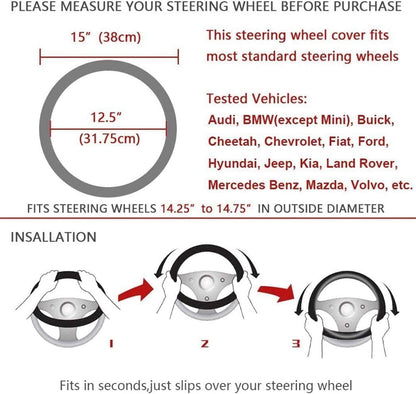 ya 28 10.13 zhengce 38cm 15 inch Diamond Car Steering Wheel Cover W/Armrest Box pad 38cm 15 in