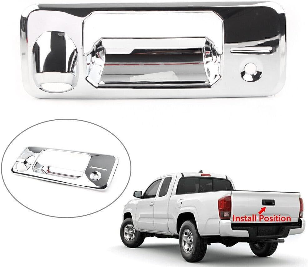 ya 4 8.14 Rear Door Bowl Handle Cover Trim Fit for Toyota Tacoma 2015-2023 Chrome Auto