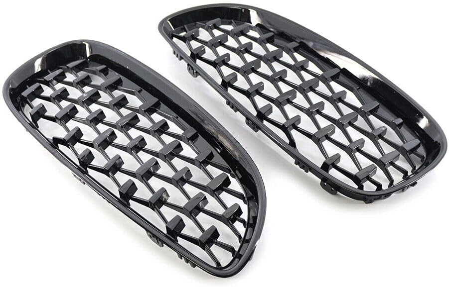 ya 4 8.14 for BMW E89 Z4 2009-2016 2x Gloss Black Diamond Meteor Style Front Grille Grill