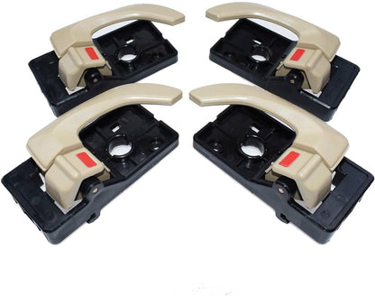 ya 9 10.24 4Pcs Inside Door Handle Beige Left & Right LH RH for 2005-2009 for Hyundai