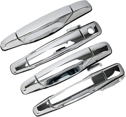 ya 9 10.24 4X Chrome Outside Door Handle for Chevy Avalanche Silverado Suburban Tahoe 07-13