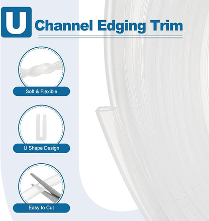ya 26 10.21 baidi U Channel Edging Trim, 13.1 ft 0.24Wx0.04Tx0.12H Sheet Ed Guard Protector-2
