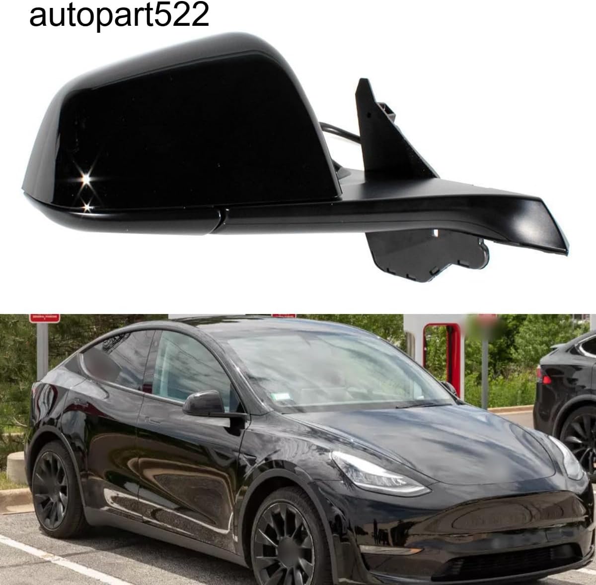 ya 7 8.24 baidi for Tesla Model Y 2020-2023 Black Right Passenger Side Mirror 13 Pin Heated