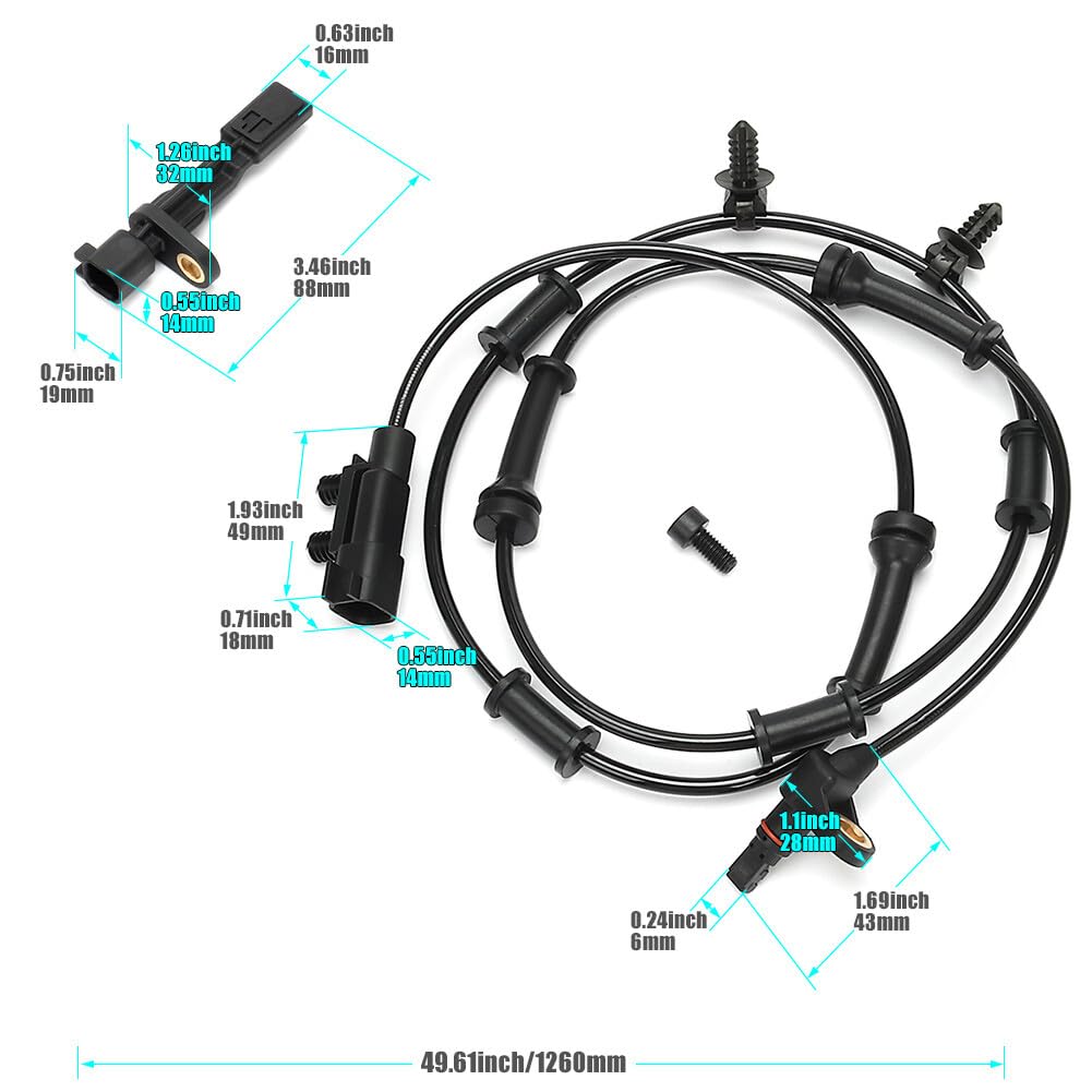 ya 9 10.24 4X Front Rear Left Right ABS Wheel Speed Sensor for 2007-2017 for Jeep for Wrangler New