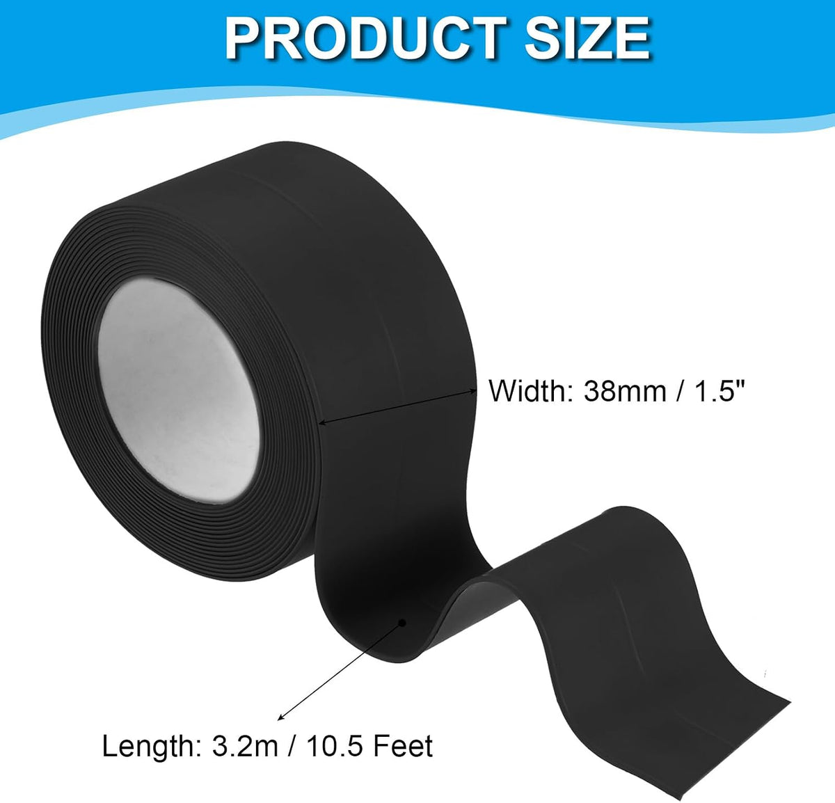 ya 14 9.20 baidi Caulk Tape 1.5 x 10.5 Ft, Self Adhesive Sealing Tape Waterproof Black-1